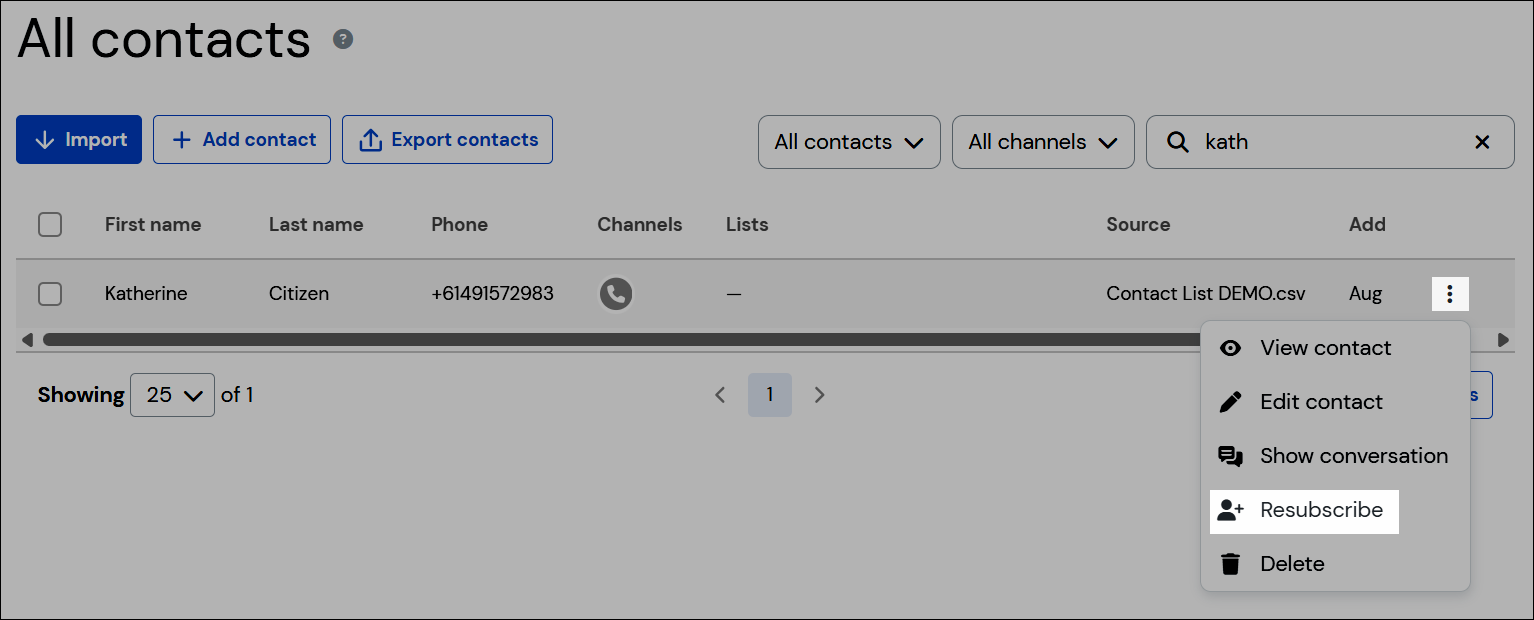 Resubscribe navigation