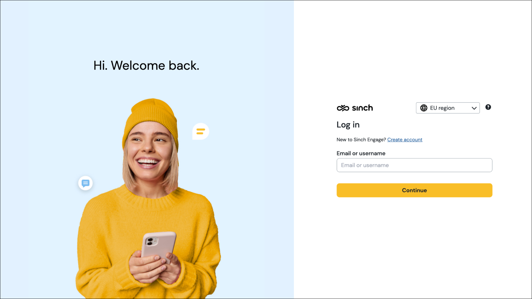Screenshot of login screen